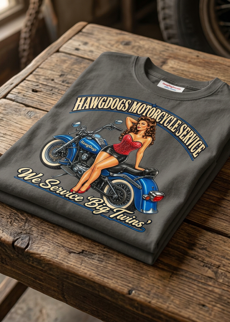HawgDogs Betty Big Twins T-Shirt - Charcoal Gray front