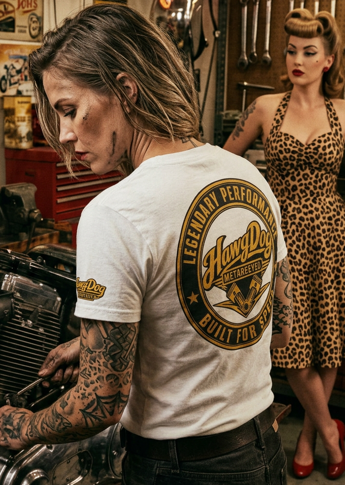 HawgDogs Betty Big Twins T-Shirt - Lucent White back