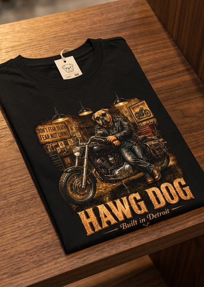 Front of the black Don't Fear Death, Fear Not Living men's tank top with the skeleton rider graphic, laid flat on a wooden table
