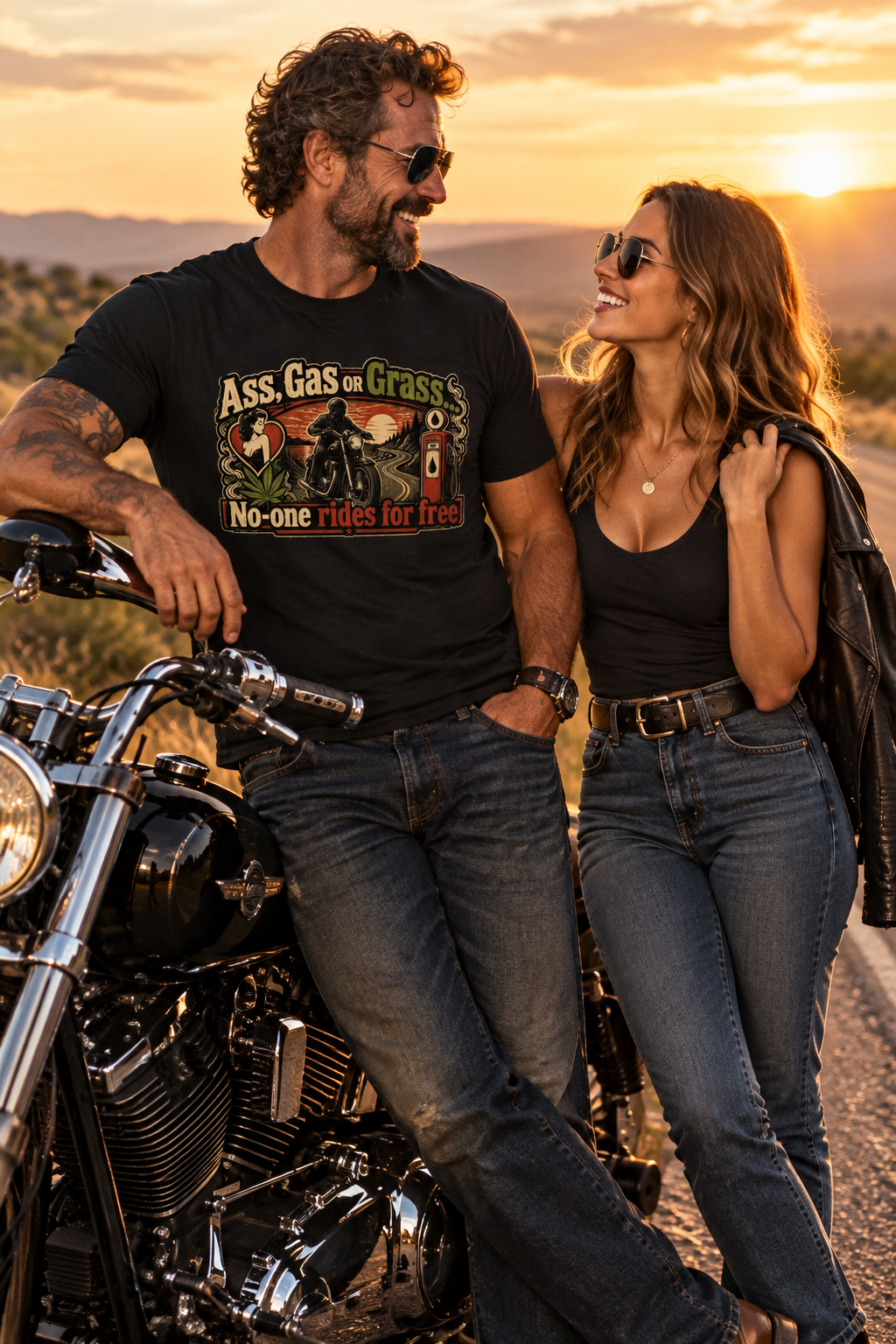 No-One Rides for Free men's tee shirt by HawgDog Gear, black, front, worn by a rider