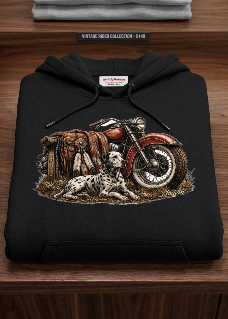 Front of the white HawgDogs Dal-Life Men's Hoodie on a wooden hanger