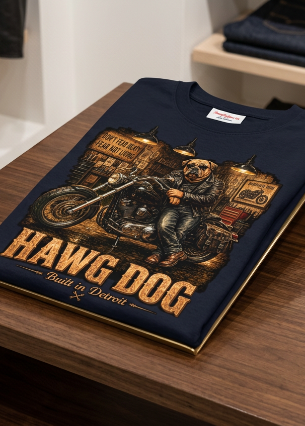 Don't Fear Death, Fear Not Living men's tee shirt by HawgDog Gear, black, front