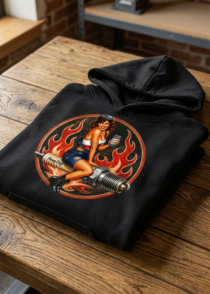 HawgDogs Spark Plug Sally Hoodie - Black front