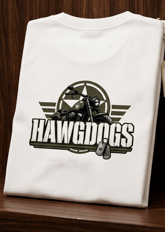 Might of The Republic men's tee shirt by HawgDog Gear, white, back