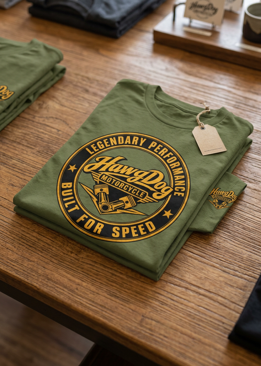 HawgDogs Spark Plug Sally Tee Shirt - Army Green back