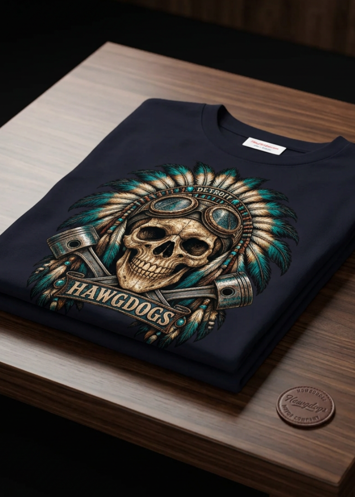 Native Detroit men's tee shirt by HawgDog Gear, black, front