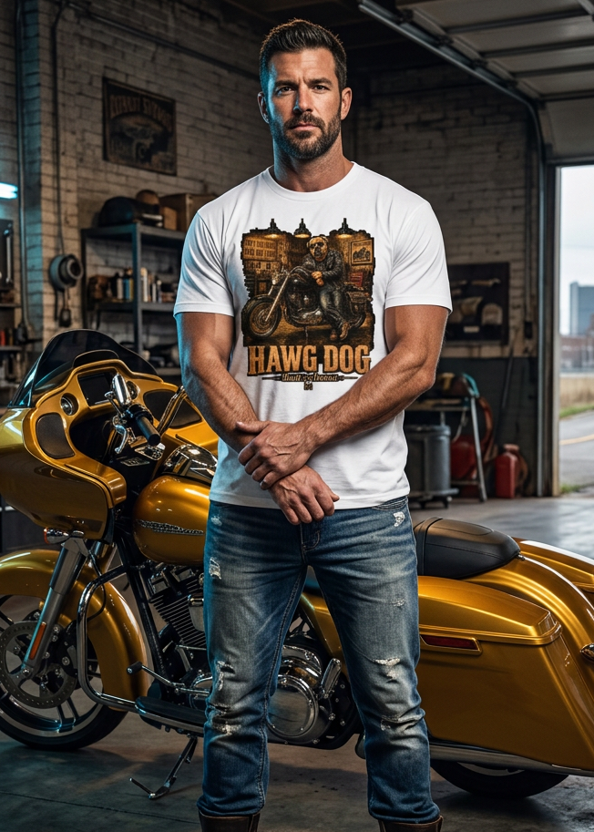 Don't Fear Death, Fear Not Living men's tee shirt by HawgDog Gear, white, front