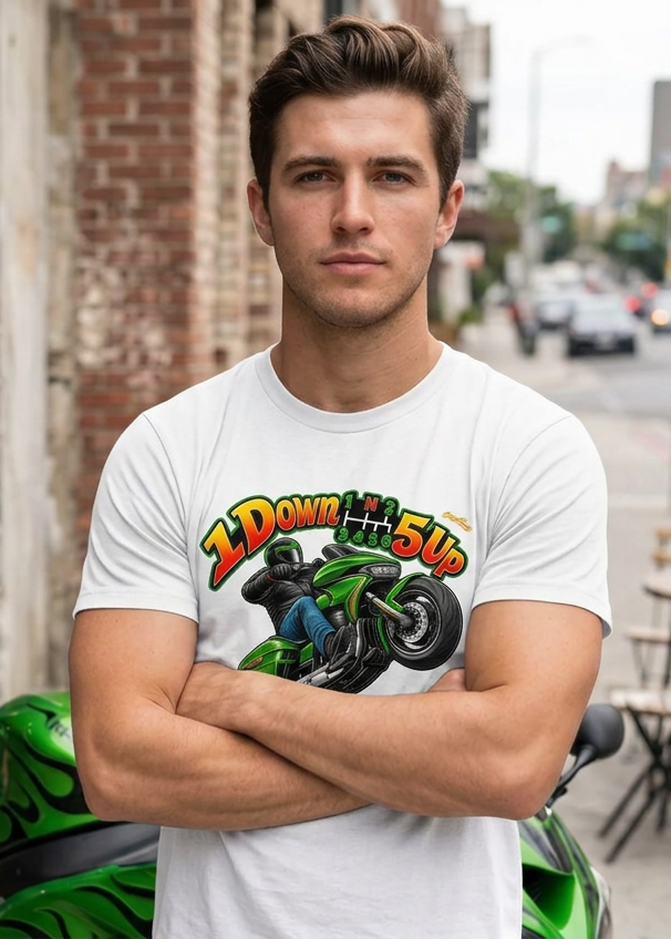 HawgDogs Wild Wheelie 1 Down 5 Up Men's Tee Shirt