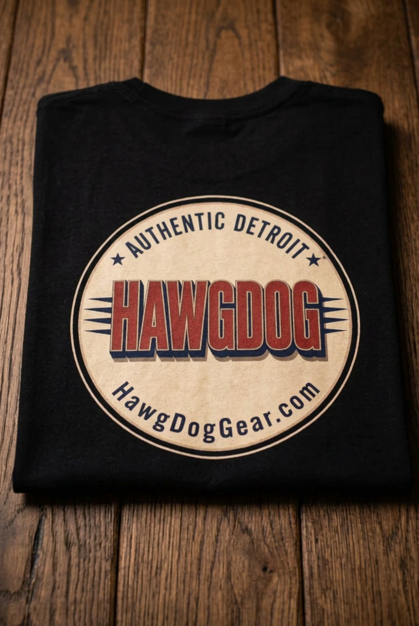 Bagger Dogs men's tee shirt by HawgDog Gear, black, back
