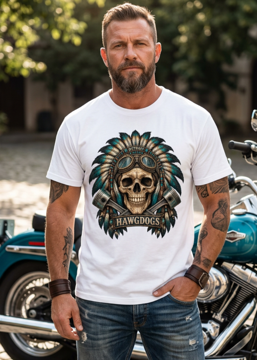 Native Detroit men's tee shirt by HawgDog Gear, white, front